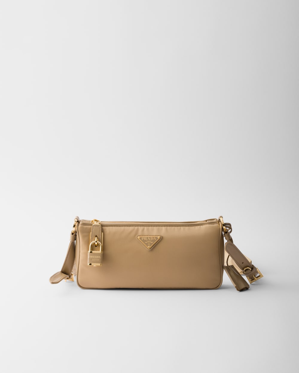 Small Re-Nylon and Leather Shoulder Bag - Image 1